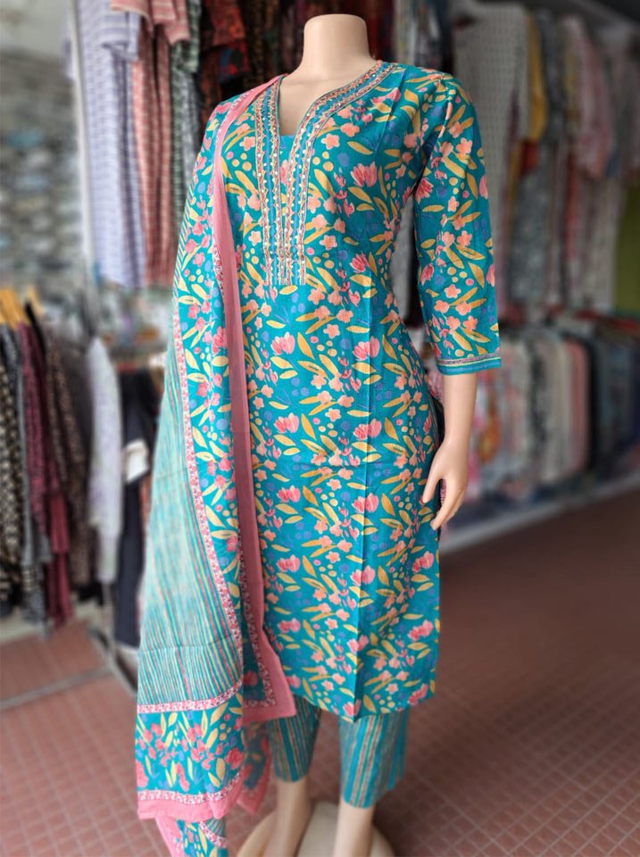 Colorful Floral Print Kurtas