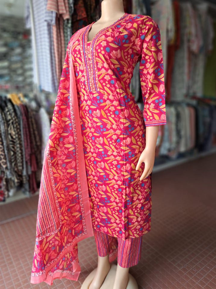 Colorful Floral Print Kurtas